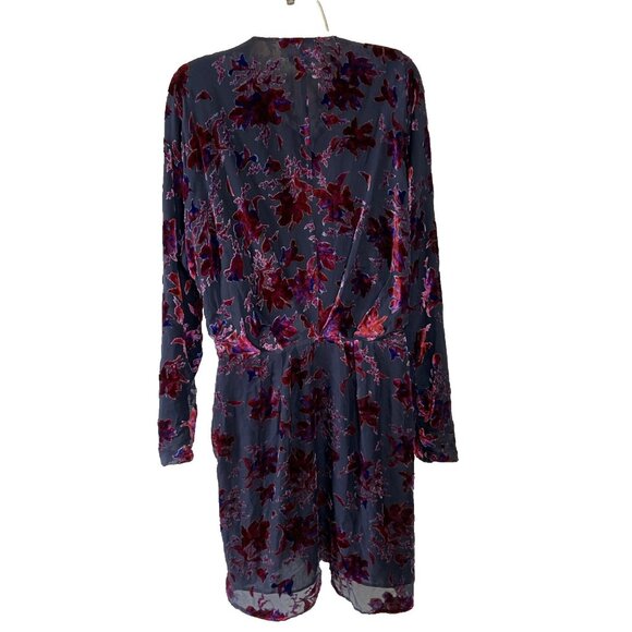 Rag & Bone Womens Eloise Burnout Velvet Mini Dress Sz 8 Goth Floral Evening - Picture 4 of 10